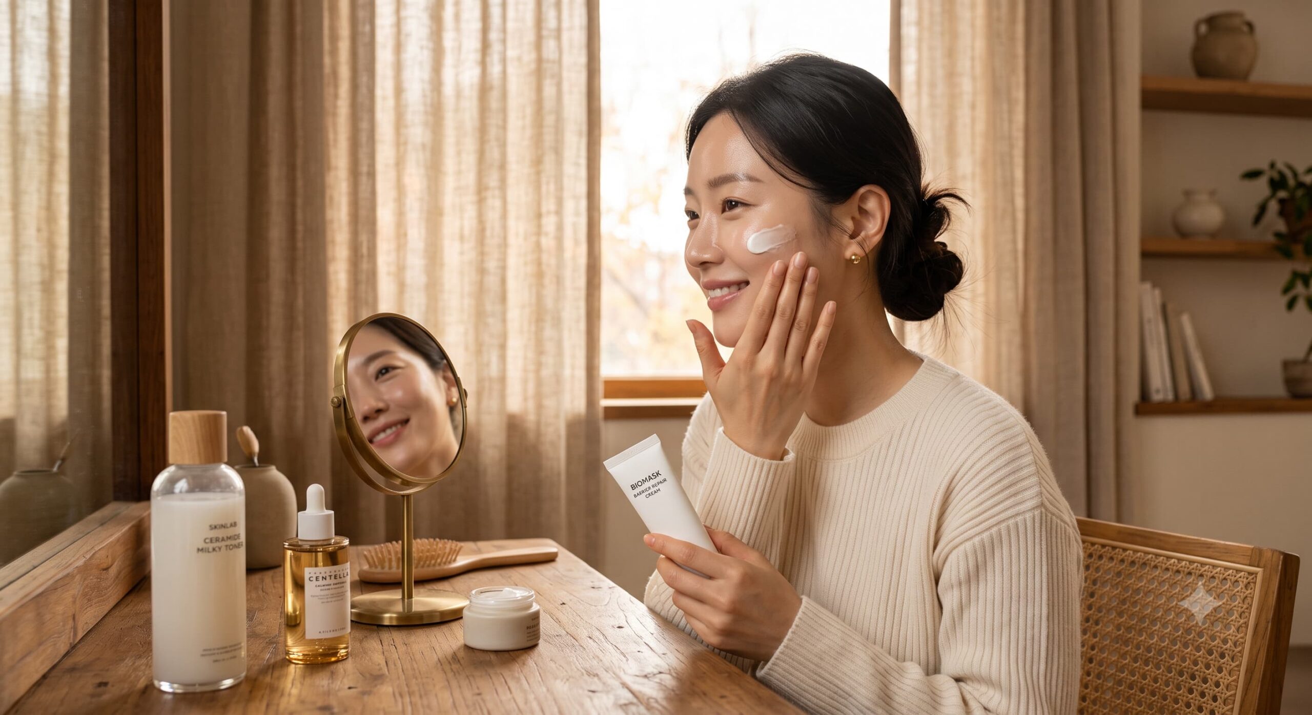 Infographic explaining how to build a Seasonal Transition Skincare Routine for fluctuating weather